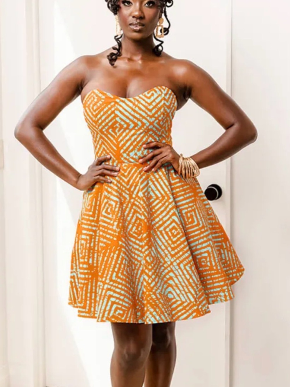 D’Iyanu Jioni Women's African Print Corset Dress - Medium